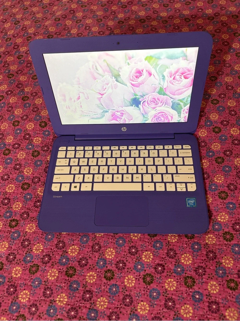 2016 HP Stream Purple Laptop 11.6 inch Screen LOCKED Charger included 🔌